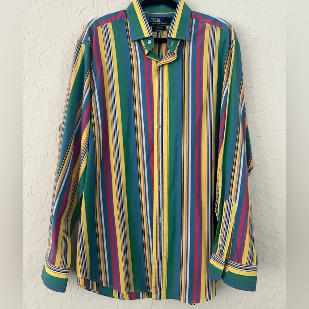 90s Striped Ralph Lauren Polo Button down Shirt
